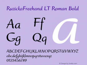 Ruzicka Freehand LT Bold Version 6.03 Font Sample