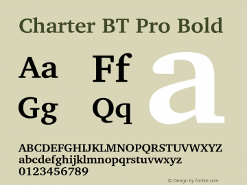 Charter BT Bd Pro Bold Version 1.00 Opentype图片样张