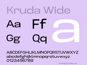 KrudaWide Version 1.000;PS 001.000;hotconv 1.0.88;makeotf.lib2.5.64775;YWFTv17 Font Sample