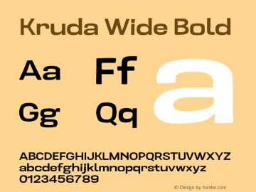 KrudaWideBold Version 1.000;PS 001.000;hotconv 1.0.88;makeotf.lib2.5.64775;YWFTv17图片样张