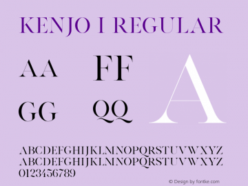 Kenjo I  Font Sample