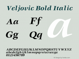 Veljovic Bold Italic 001.000 Font Sample