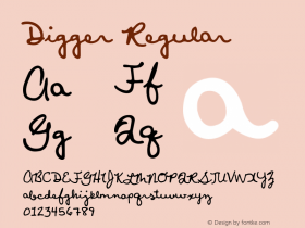 Digger-Script Version 1.000 Font Sample