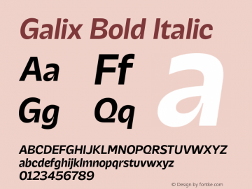 Galix-BoldItalic Version 001.001图片样张
