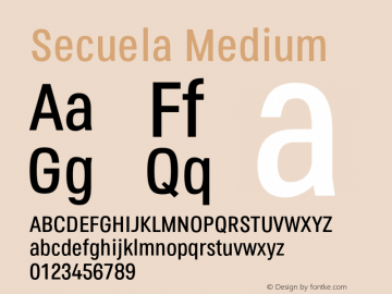 Secuela-Medium Version 1.708 Font Sample