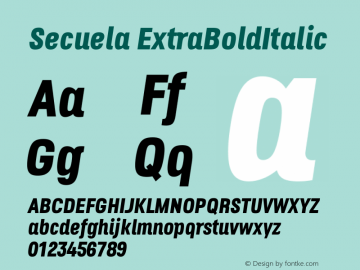 Secuela Extra Bold Italic Version 1.708图片样张