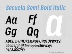 Secuela Semi Bold Italic Version 1.708 Font Sample