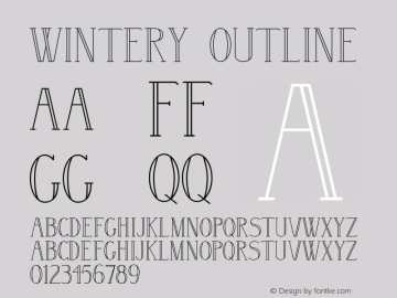 Wintery Outline Version 1.000 Font Sample