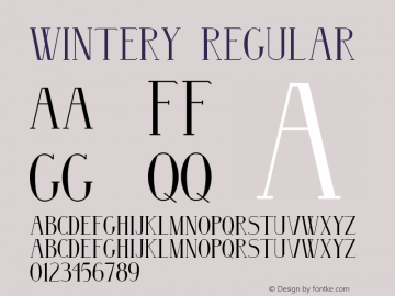 Wintery Regular Version 1.000 Font Sample