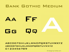 Bank Gothic Medium Version 003.001图片样张