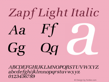 Zapf Light Italic 001.000图片样张