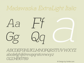 MadawaskaEl-Italic Version 1.001图片样张