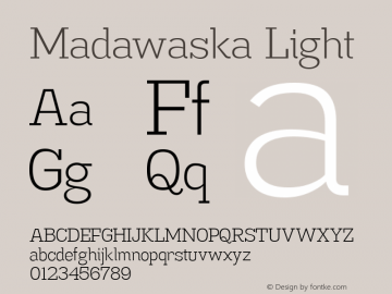 MadawaskaLt-Regular Version 1.001图片样张