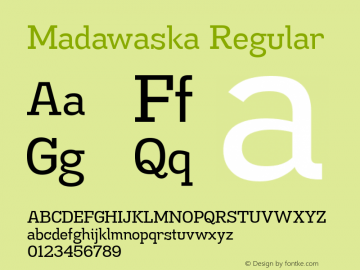 MadawaskaRg-Regular Version 1.001图片样张