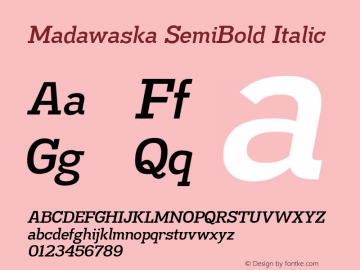 MadawaskaSb-Italic Version 1.001图片样张