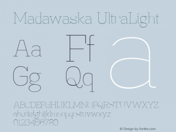 MadawaskaUl-Regular Version 1.001图片样张