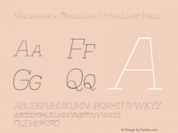MadawaskaScUl-Italic Version 1.001图片样张