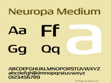 Neuropa-Medium Version 1.000;PS 001.000;hotconv 1.0.88;makeotf.lib2.5.64775 Font Sample