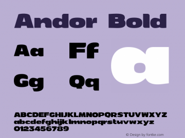 Andor Bold Version 1.000 Font Sample