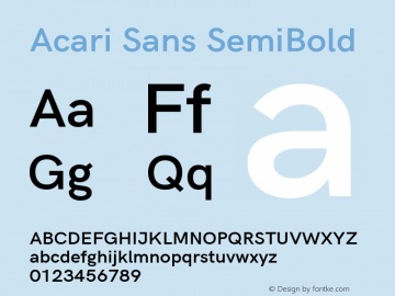 Acari Sans SemiBold Version 1.045; ttfautohint (v1.8.2) Font Sample
