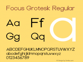 Focus Grotesk Regular Version 1.000;PS 001.000;hotconv 1.0.88;makeotf.lib2.5.64775图片样张