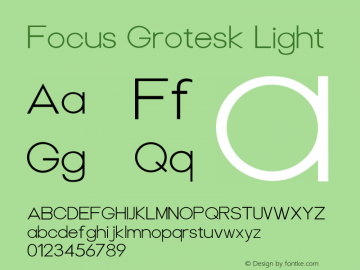 Focus Grotesk Light Version 1.000;PS 001.000;hotconv 1.0.88;makeotf.lib2.5.64775图片样张