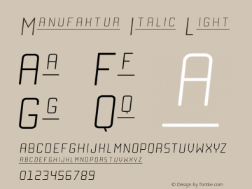 Manufaktur Italic Light Version 1.000 Font Sample