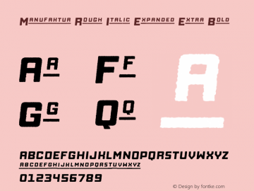 Manufaktur Rough Italic Expanded Extra Bold Version 1.000;PS 001.000;hotconv 1.0.88;makeotf.lib2.5.64775 Font Sample