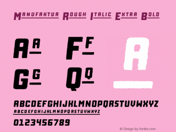 Manufaktur Rough Italic Extra Bold Version 1.000;PS 001.000;hotconv 1.0.88;makeotf.lib2.5.64775 Font Sample