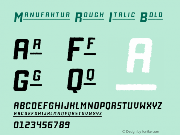 Manufaktur Rough Italic Bold Version 1.000图片样张