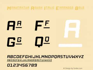 Manufaktur Rough Italic Expanded Bold Version 1.000图片样张