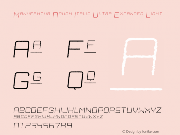 Manufaktur Rough Italic Ultra Expanded Light Version 1.000 Font Sample