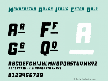 Manufaktur Rough Italic Extra Bold Version 1.000图片样张