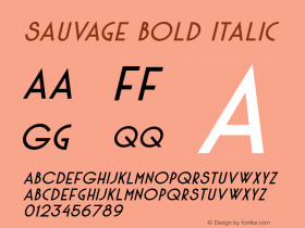 Sauvage Bold Italic Version 1.000图片样张