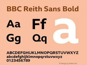 BBC Reith Sans Bold Version 2.301 Font Sample
