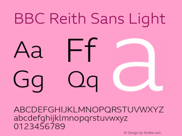 BBC Reith Sans Light Version 2.301 Font Sample