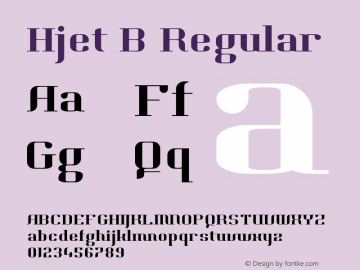 Hjet B Version 1.0 Font Sample
