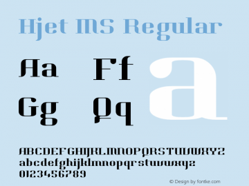 Hjet MS Version 1.0 Font Sample