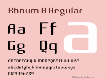 Khnum B Version 1.0 Font Sample