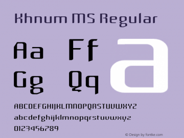 Khnum MS Version 1.0 Font Sample