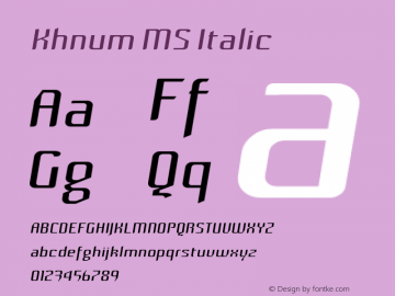 Khnum MS Italic Version 1.0图片样张