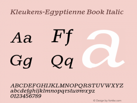 Kleukens-EgyptienneBookItalic Protected webfont for CSS @font-face use ONLY图片样张