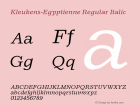 Kleukens-EgyptienneRegularItali Protected webfont for CSS @font-face use ONLY图片样张