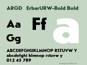 ARGDXQ+ErbarURW-Bold Version 1.0 Font Sample