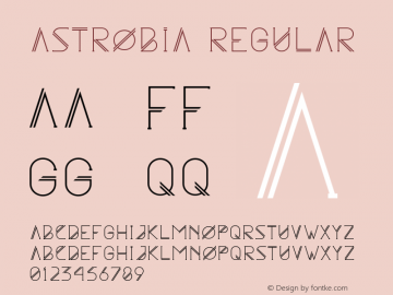 Astrobia Version 1.000 Font Sample