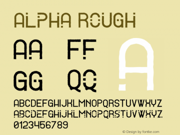 Alpha Rough Version 1.002;Fontself Maker 3.0.0-3图片样张