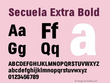 Secuela-ExtraBold Version 1.787 Font Sample