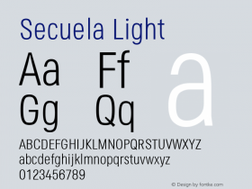 Secuela Light Version 1.787 Font Sample