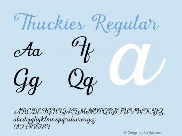 Thuckies Version 1.0 Font Sample