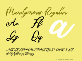 Mandymores Version 1.000 Font Sample